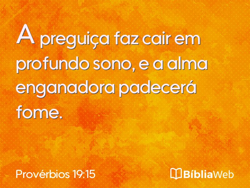 Provérbios 19:15 em imagem para compartilhar