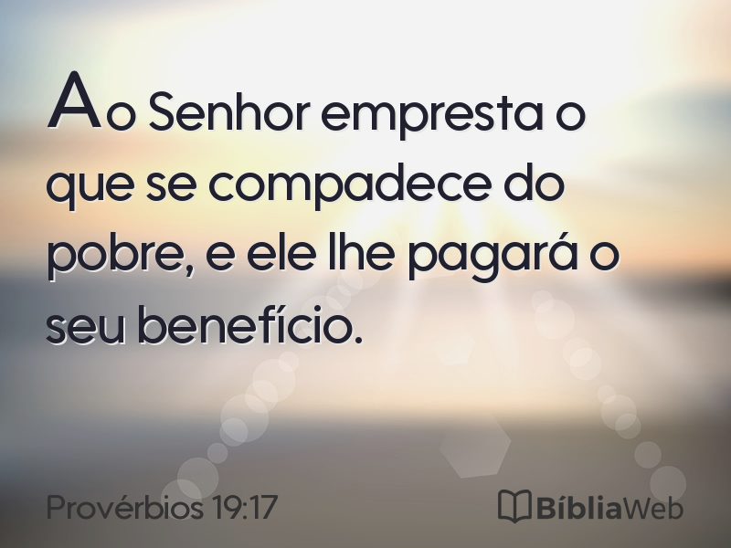 Provérbios 19:17 em imagem para compartilhar