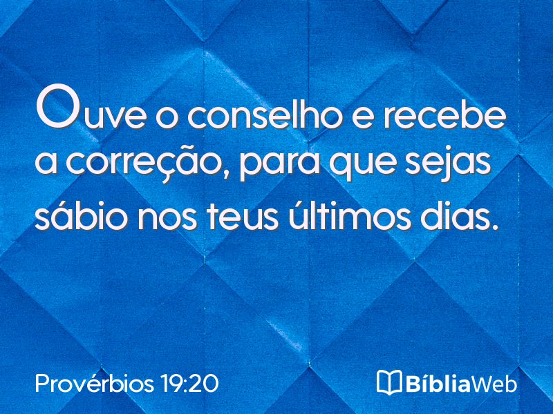 Provérbios 19:20 em imagem para compartilhar