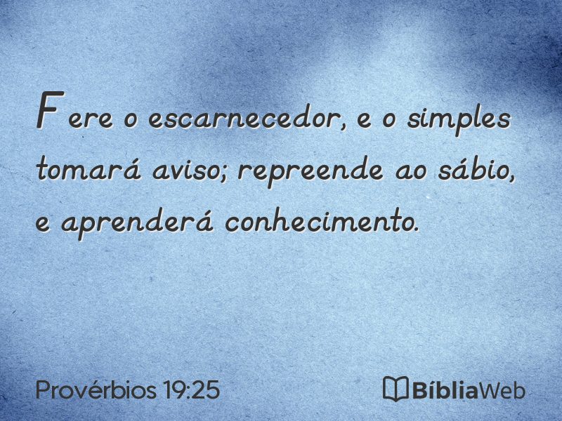 Provérbios 19:25 em imagem para compartilhar