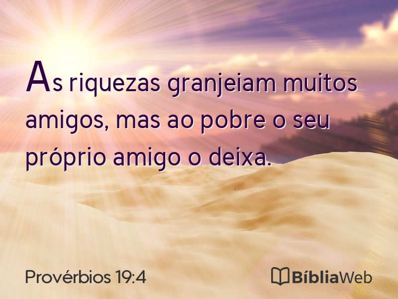 Provérbios 19:4 em imagem para compartilhar
