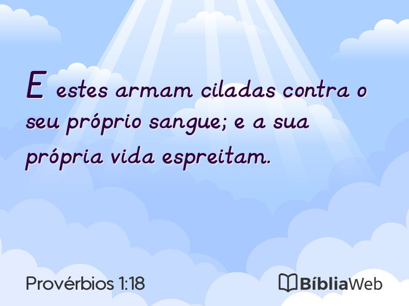 Provérbios 1:18 em imagem para compartilhar