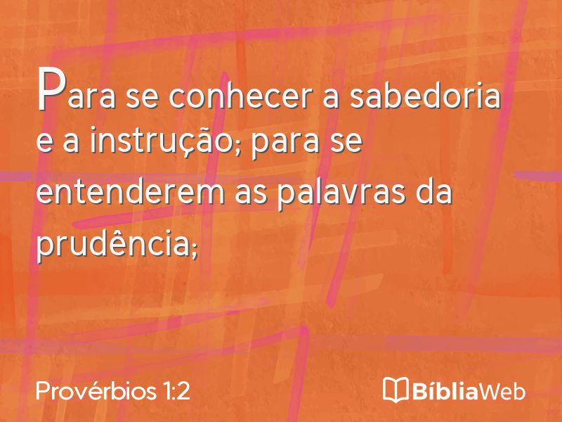 Provérbios 1:2 em imagem para compartilhar
