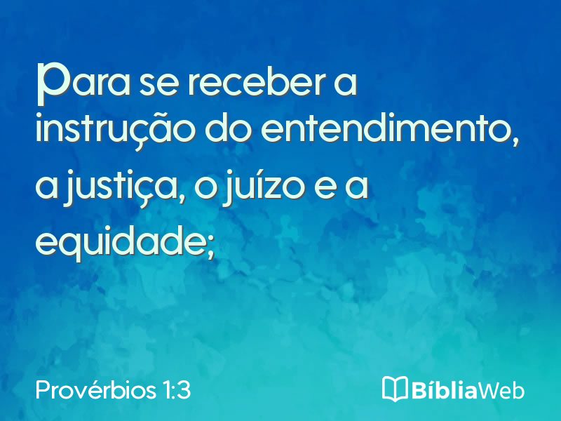 Provérbios 1:3 em imagem para compartilhar