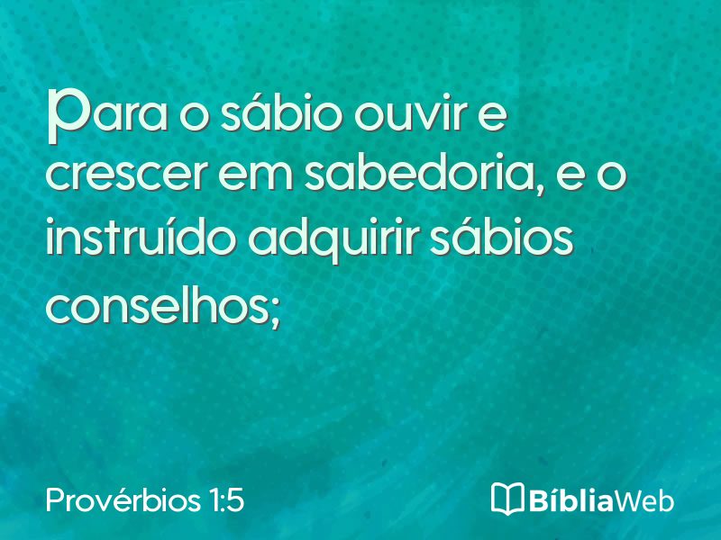 Provérbios 1:5 em imagem para compartilhar