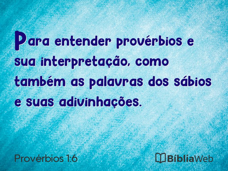 Provérbios 1:6 em imagem para compartilhar