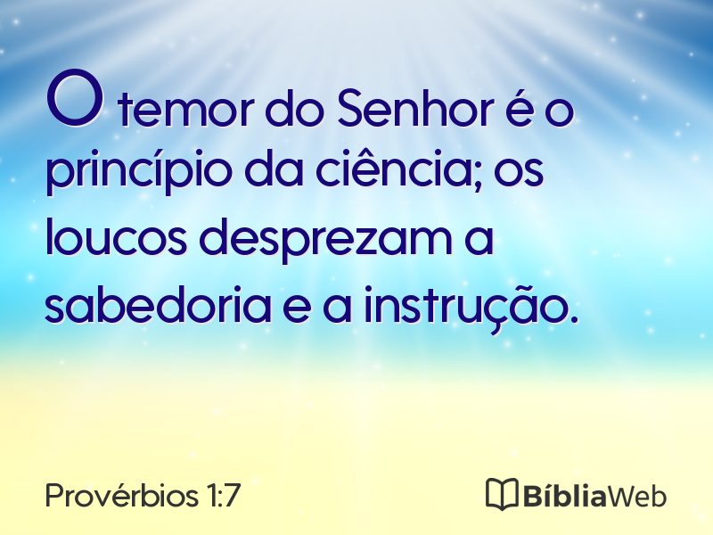 Provérbios 1:7 em imagem para compartilhar