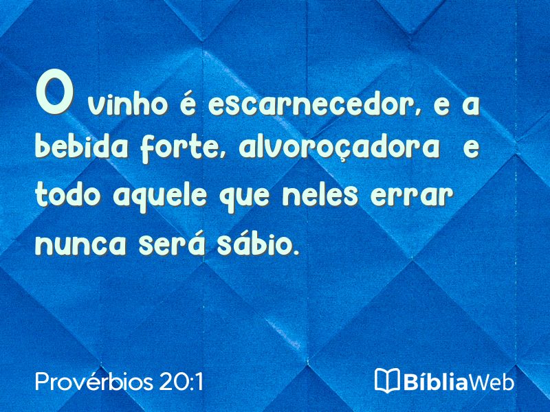 Provérbios 20:1 em imagem para compartilhar