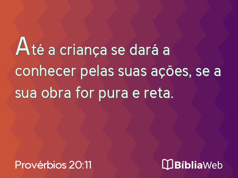 Provérbios 20:11 em imagem para compartilhar