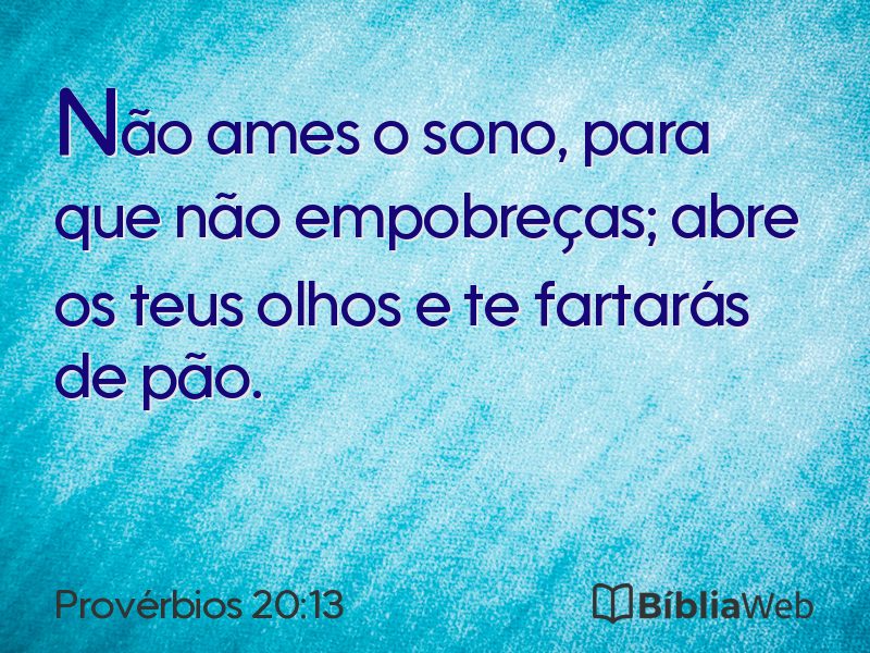 Provérbios 20:13 em imagem para compartilhar