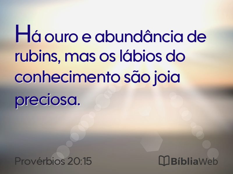 Provérbios 20:15 em imagem para compartilhar