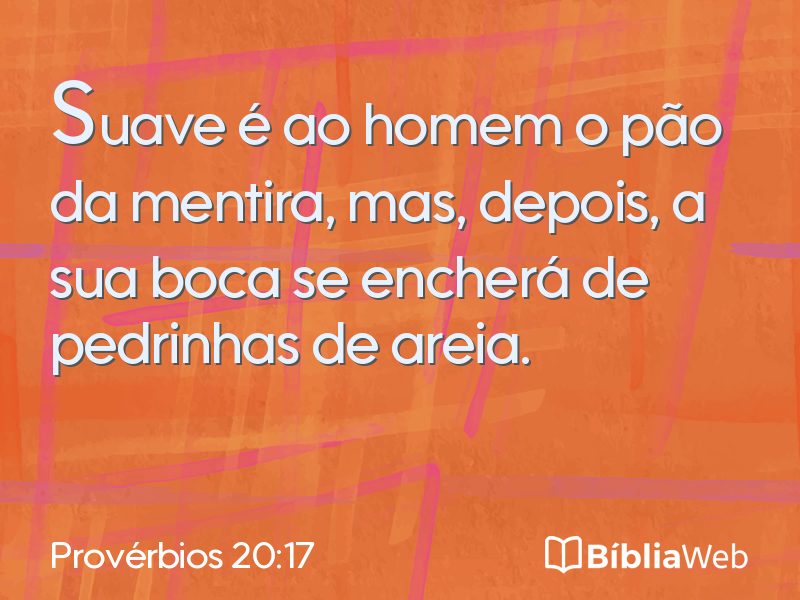 Provérbios 20:17 em imagem para compartilhar