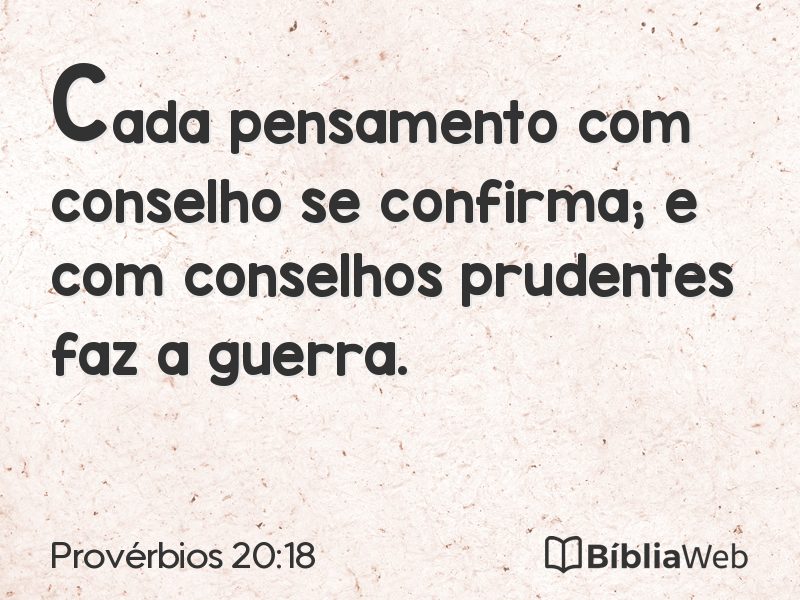 Provérbios 20:18 em imagem para compartilhar