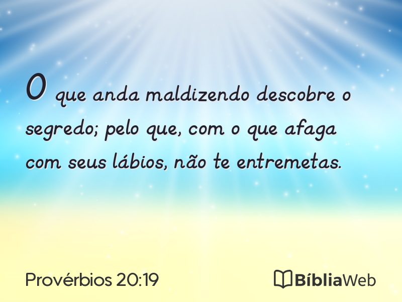 Provérbios 20:19 em imagem para compartilhar