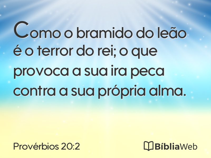 Provérbios 20:2 em imagem para compartilhar