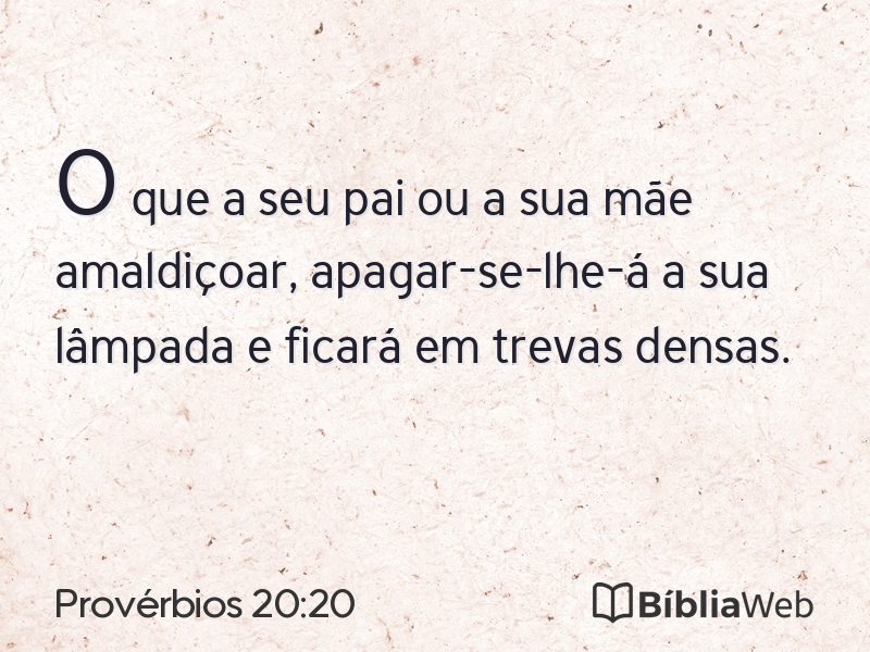 Provérbios 20:20 em imagem para compartilhar