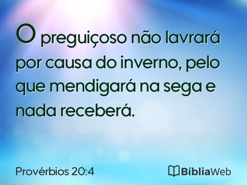 Provérbios 20:4 em imagem para compartilhar