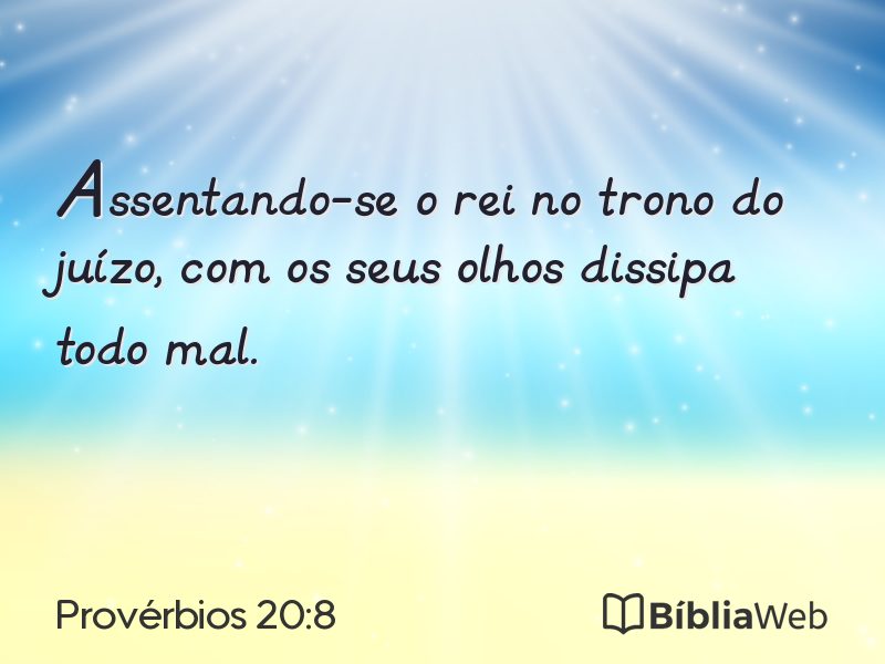 Provérbios 20:8 em imagem para compartilhar
