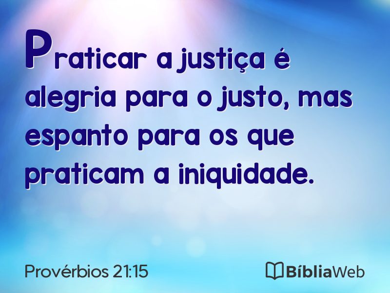 Provérbios 21:15 em imagem para compartilhar
