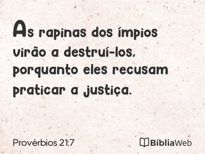 Provérbios 21:7 em imagem para compartilhar