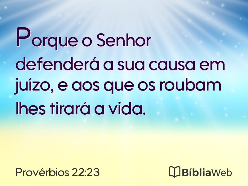 Provérbios 22:23 em imagem para compartilhar
