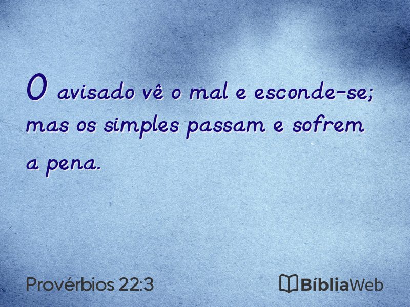 Provérbios 22:3 em imagem para compartilhar