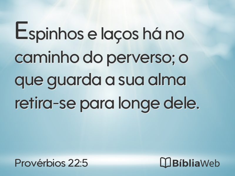 Provérbios 22:5 em imagem para compartilhar