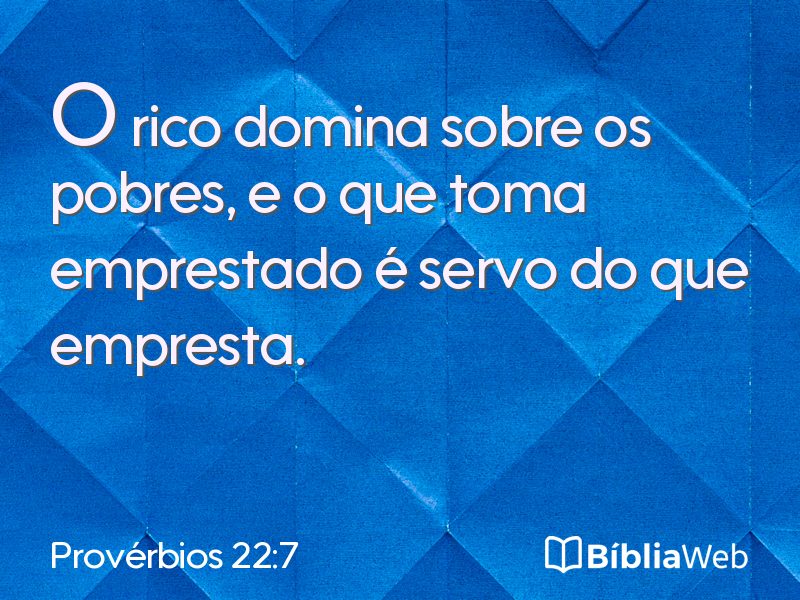 Provérbios 22:7 em imagem para compartilhar