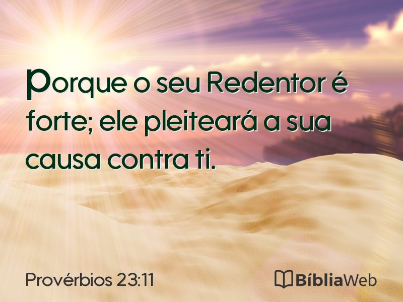 Provérbios 23:11 em imagem para compartilhar