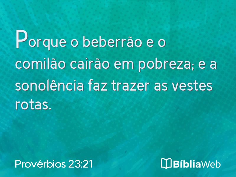 Provérbios 23:21 em imagem para compartilhar