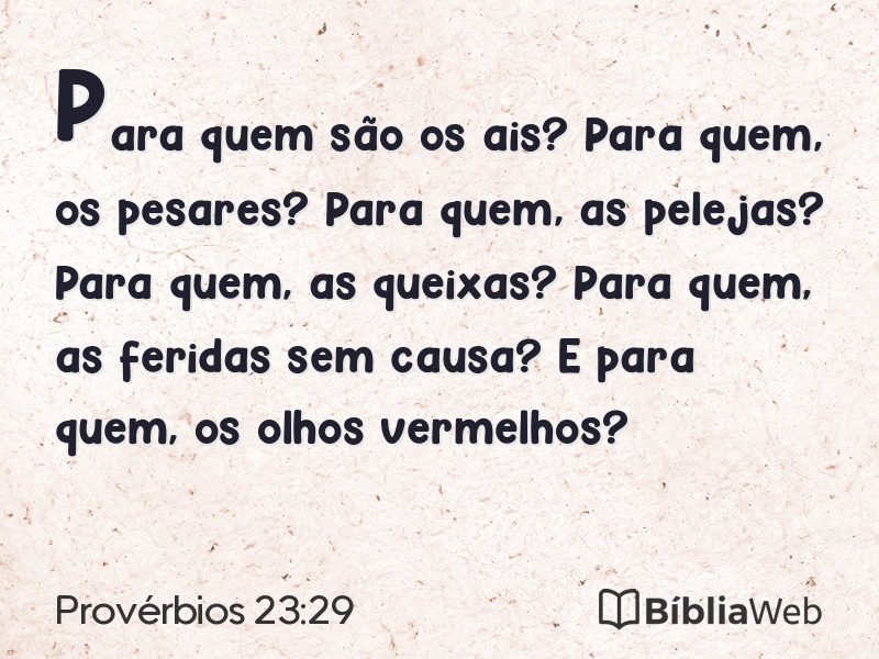 Provérbios 23:29 em imagem para compartilhar