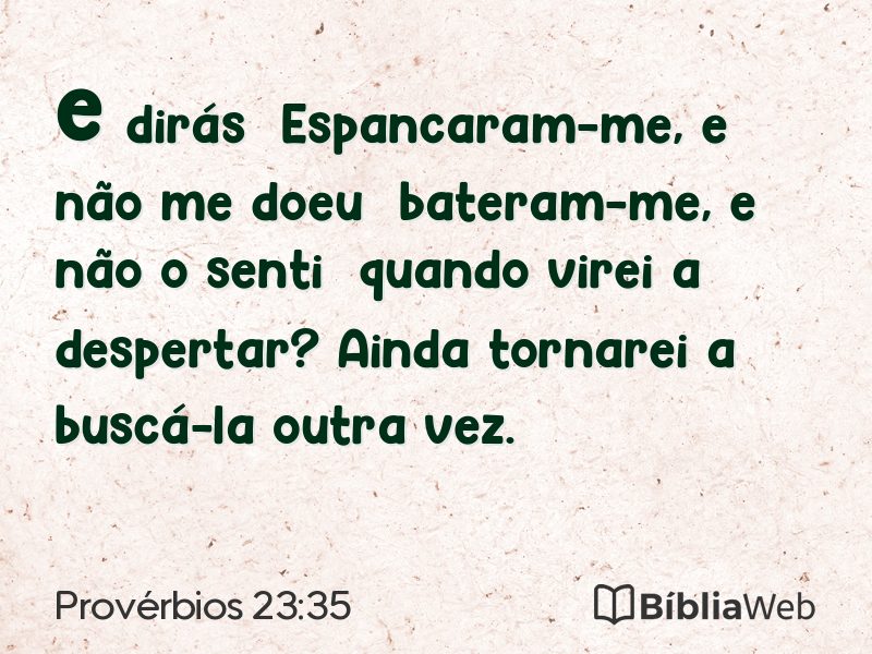 Provérbios 23:35 em imagem para compartilhar