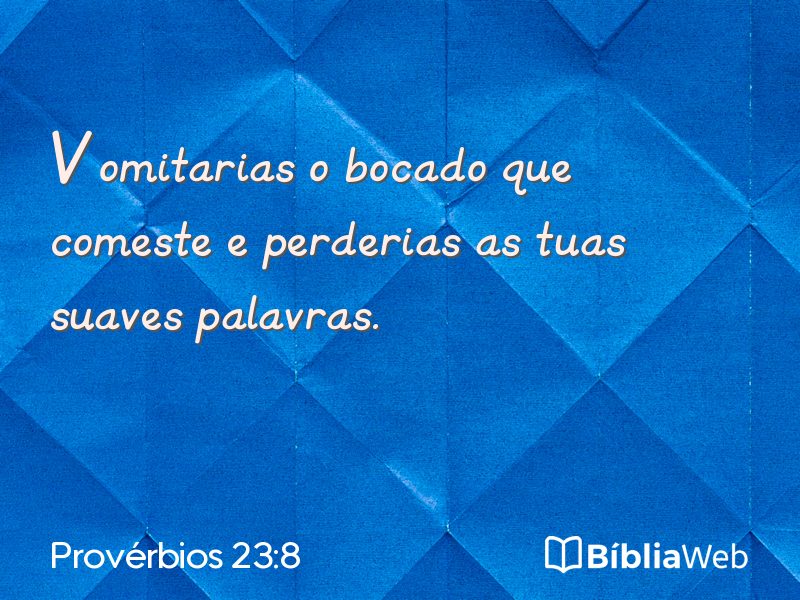 Provérbios 23:8 em imagem para compartilhar