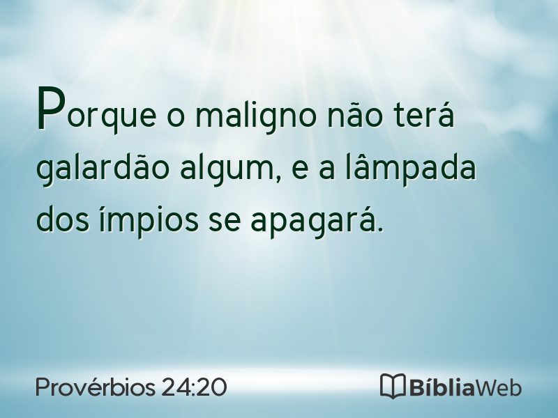 Provérbios 24:20 em imagem para compartilhar
