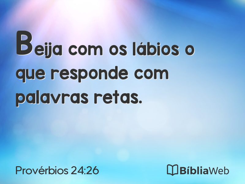 Provérbios 24:26 em imagem para compartilhar