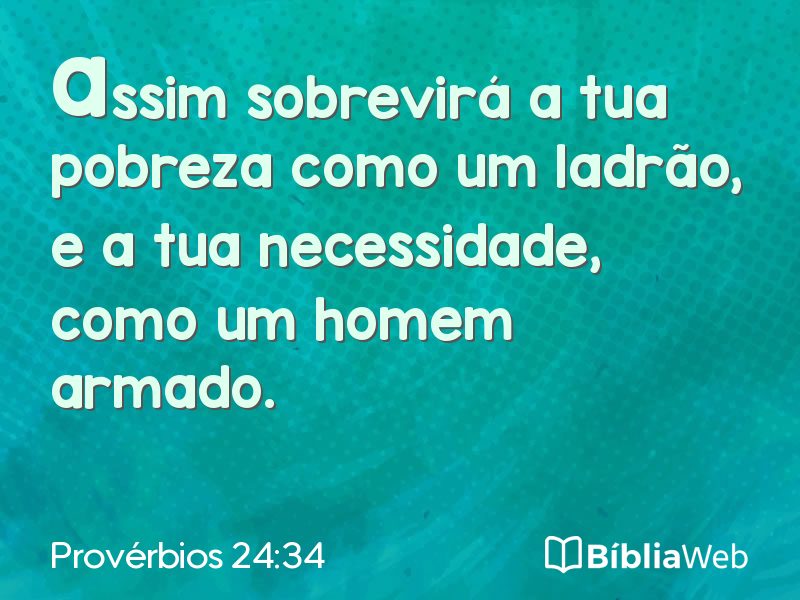 Provérbios 24:34 em imagem para compartilhar