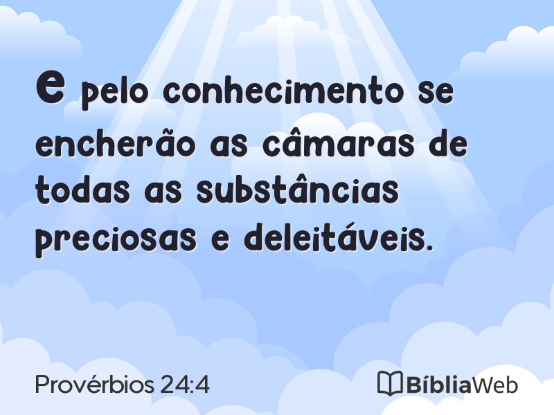Provérbios 24:4 em imagem para compartilhar