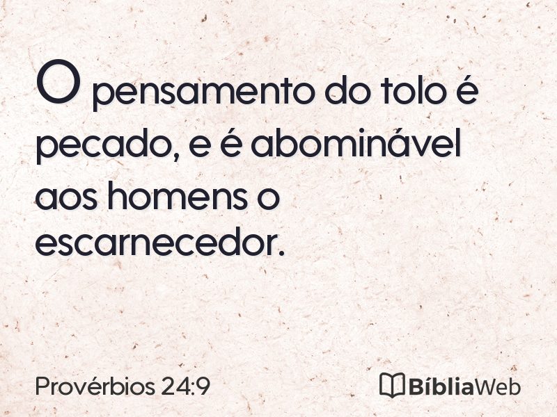 Provérbios 24:9 em imagem para compartilhar