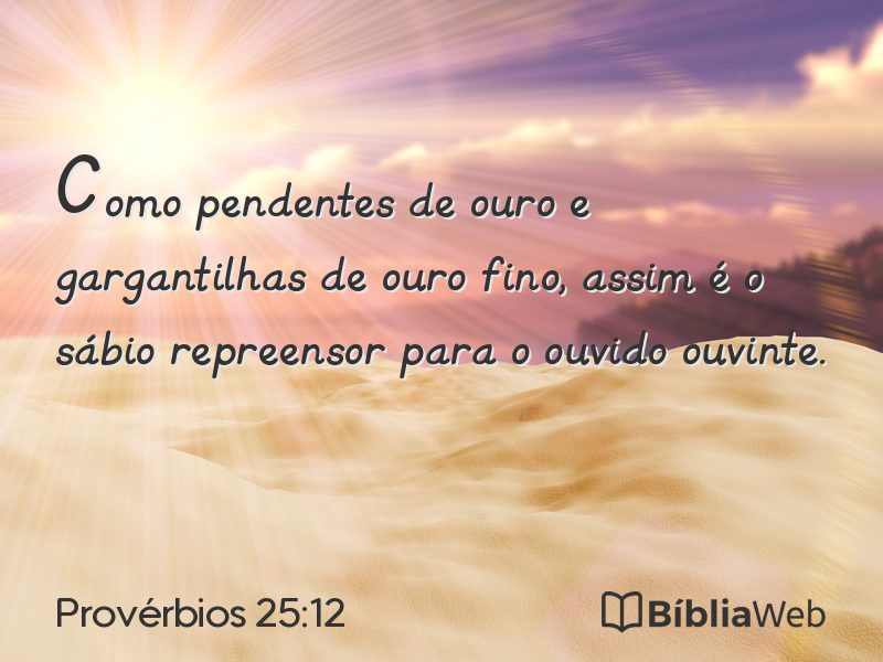 Provérbios 25:12 em imagem para compartilhar