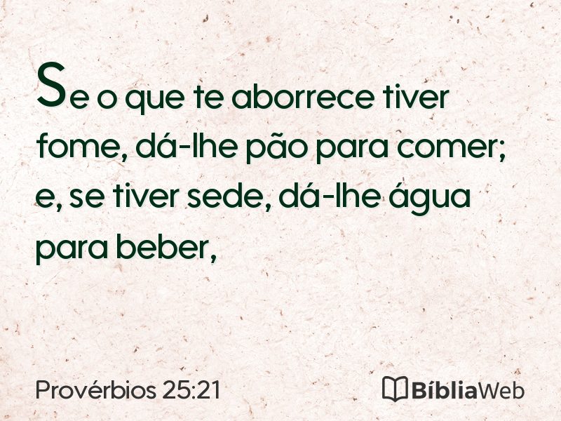 Provérbios 25:21 em imagem para compartilhar