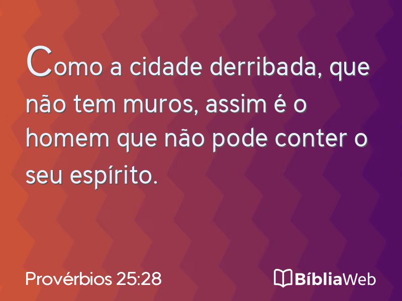 Provérbios 25:28 em imagem para compartilhar