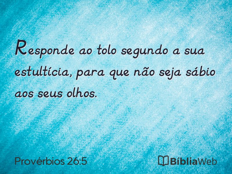Provérbios 26:5 em imagem para compartilhar