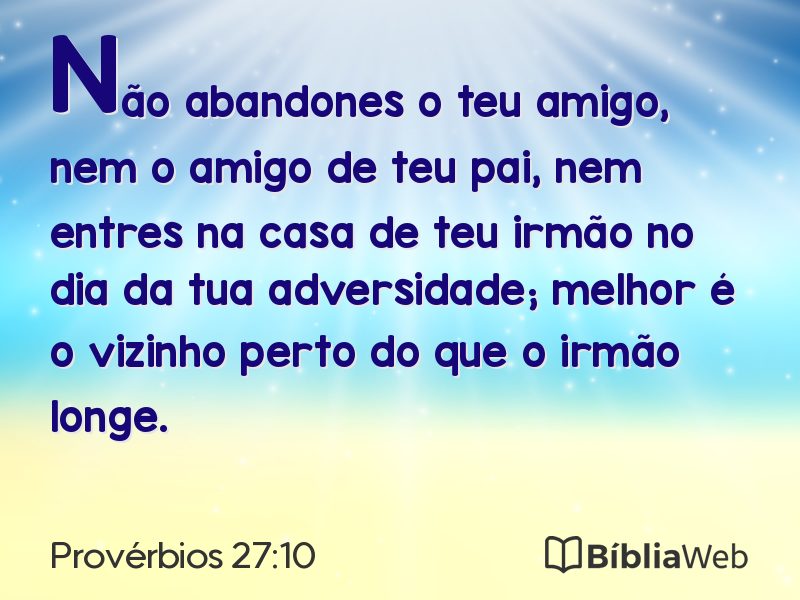 Provérbios 27:10 em imagem para compartilhar