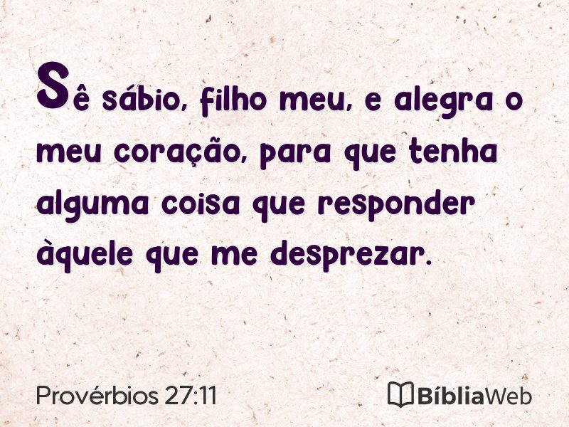 Provérbios 27:11 em imagem para compartilhar
