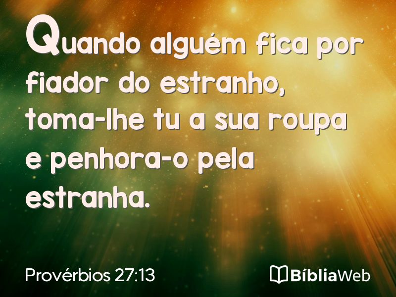 Provérbios 27:13 em imagem para compartilhar