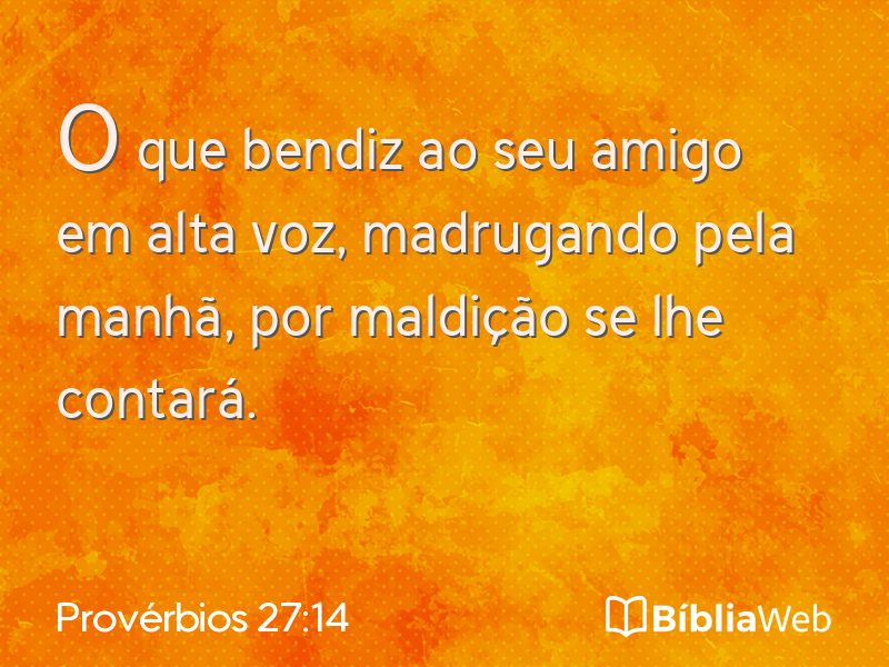Provérbios 27:14 em imagem para compartilhar