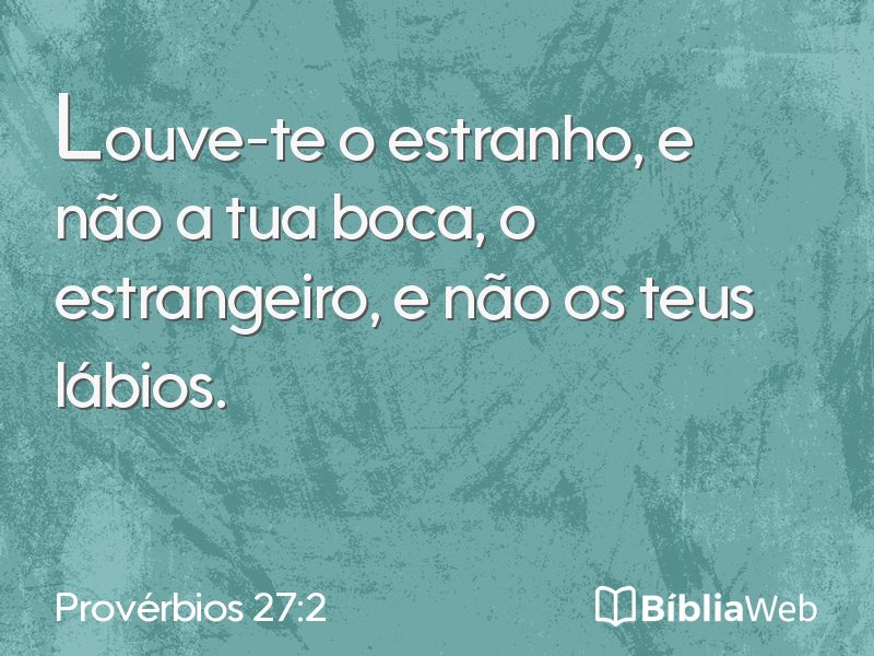 Provérbios 27:2 em imagem para compartilhar