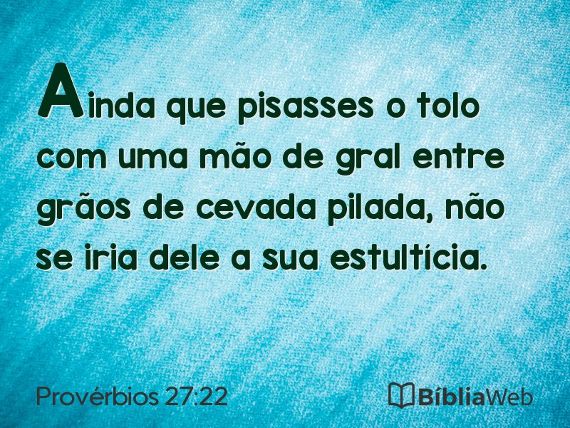 Provérbios 27:22 em imagem para compartilhar