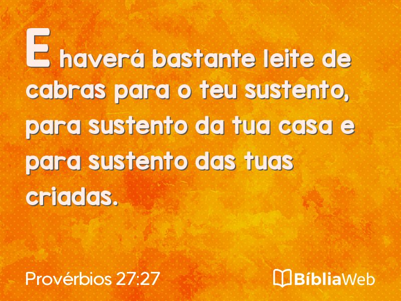 Provérbios 27:27 em imagem para compartilhar