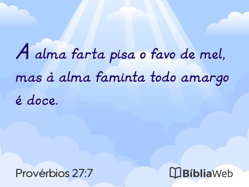 Provérbios 27:7 em imagem para compartilhar